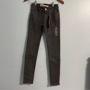 Levi's Women's 711 skinny 24x30dark grey stretch long Jeans #5